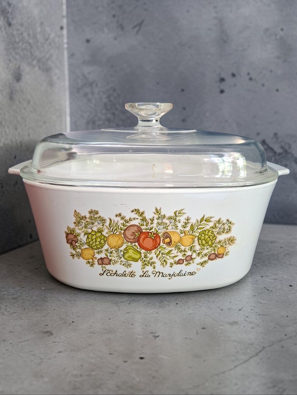 Vintage Corningware Spice Of Life Large Casserole Dish - Pyrex Lid - 5L